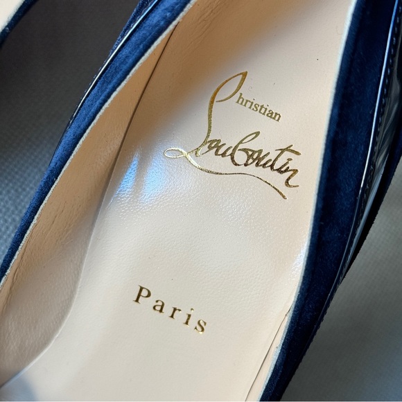 NWT❤️Christian Louboutin❤️Super Pump 100 Patent, Nappa, Suede Mix Heels - Picture 8 of 14